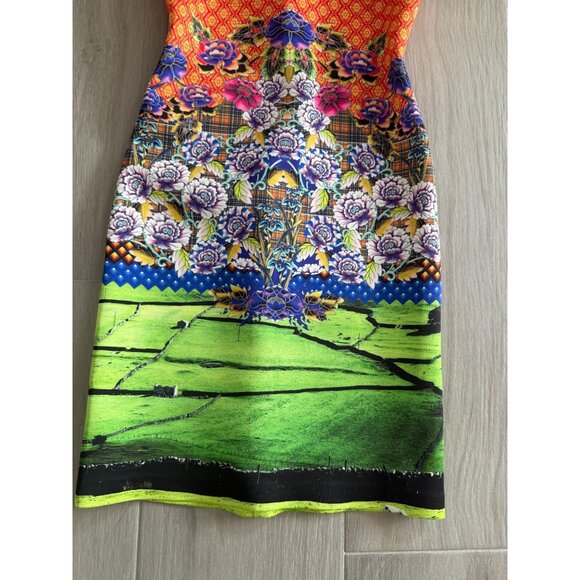 CLOVER CANYON Multicolor Scuba Style Cocktail Dress Size Small - Picture 7 of 10